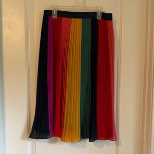 J. Crew Multicolor Pleated A-Line Skirt